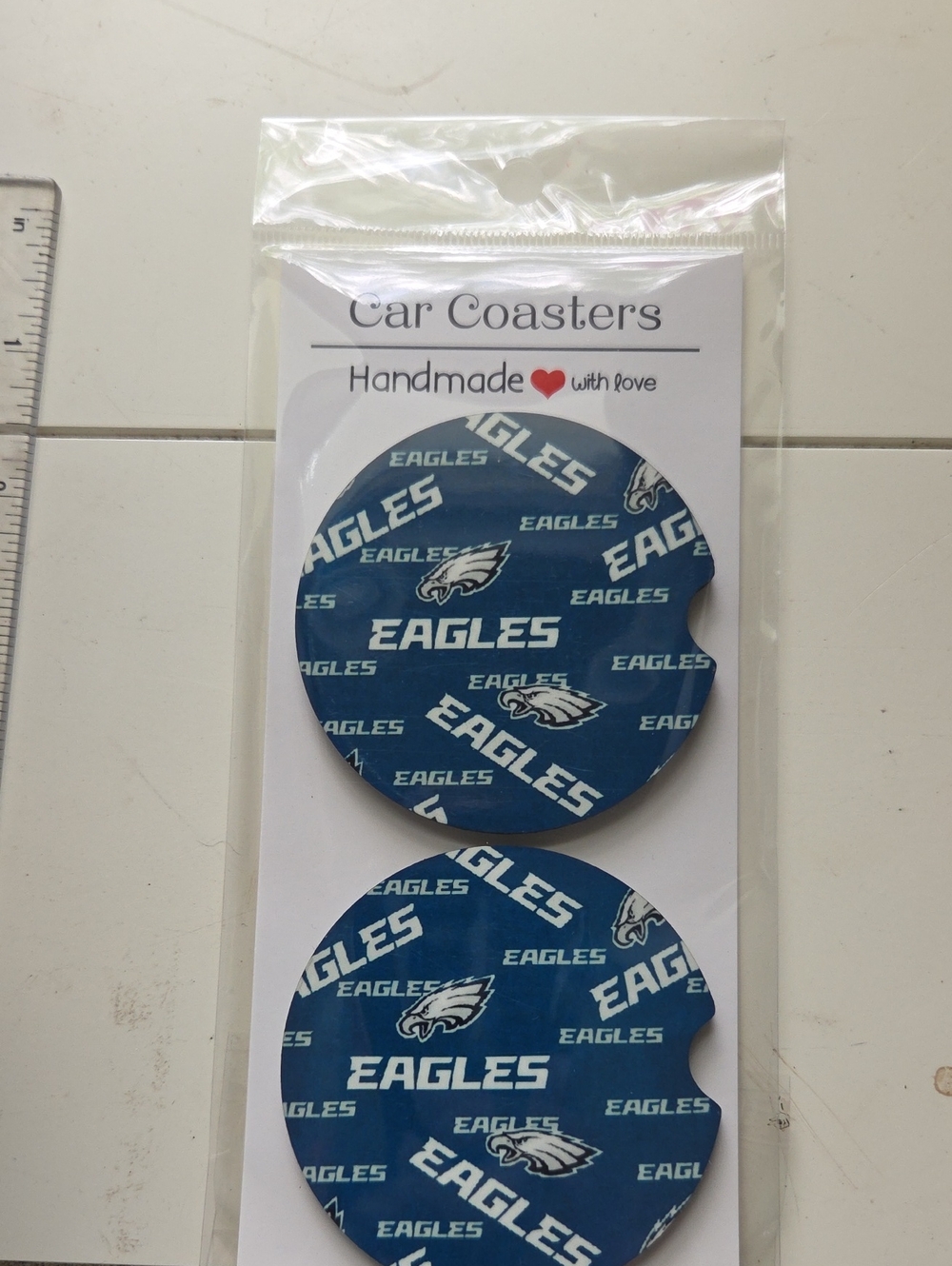 Eagles Car Coaster Set - Logo Design (2 Pack)